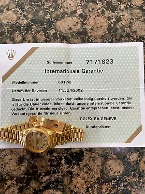 $8000 • Buy ROLEX Oyster Perpetual DATEJUST 6917/8 18 K Yellow Gold Ladies Watch