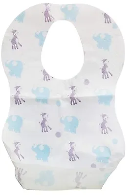 £4.25 • Buy 10 Pack Baby Disposable Bibs With Crumb Catcher Pockets Waterproof Back 0+ Mths