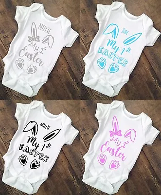 My First Easter Personalised Baby Bodysuit Vest 2 Designs Many Colours • £5.49