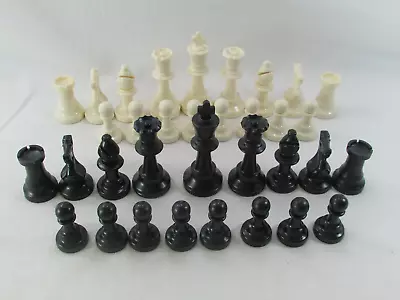 Vintage Weighted Tournament Chess Pieces Full Set Plus 2-  Extra Queen Pieces • $13.18