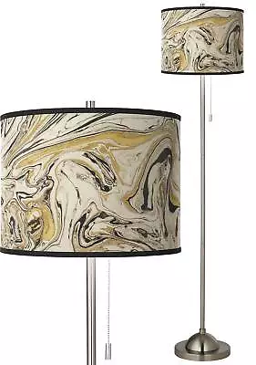 Venetian Marble Brushed Nickel Pull Chain Floor Lamp • $199.99