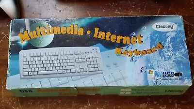 Vintage Open Box Used Chicony Kb-9908 Windows Multimedia Internet Keyboard Usb • $15