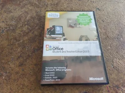 Microsoft Office Student And Teacher Edition 2003 Word Excel W/ Key Genuine Box • $27.07