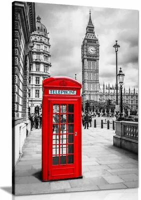 £15.99 • Buy London Red Telephone Box Canvas Wall Art Picture Print