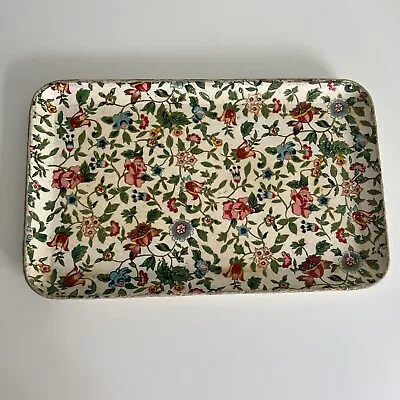 Vintage Alfred E Knobler Paper Mache Alcohol Proof Cocktail Tray 5x8 Flower • $19.99