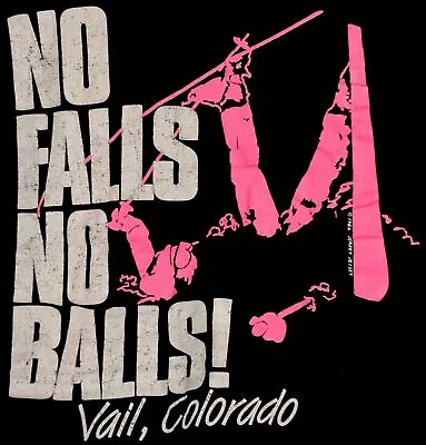 $21.59 • Buy Vintage Vail Co Colorado T Shirt Tee No Falls No Balls 1980's Jerzey Jetset Xl