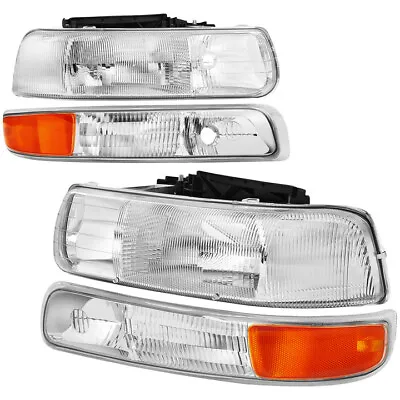 Headlights Assembly Factory Style For 99-02 Chevy Silverado 00-06 Suburban Tahoe • $60.99