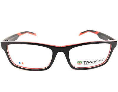 New TAG Heuer TH 555 005 55mm Black Red Men's Eyeglasses Frame France D • $252.99