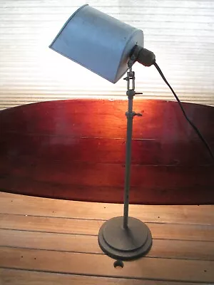 Antique Vintage Industrial Lamp Light Machine Age Aluminum Reflector Bench Top • $349
