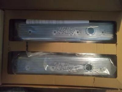 NEW • Holley Vintage Polished Aluminum Valve Covers 262-400 SBC Center Bolt • $175