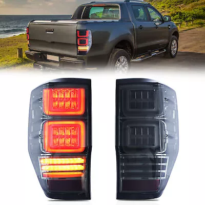 VLAND Smoked LED Tail Lights For 2012-2018 Ford Ranger PK PX2 Wildtrak T6 XL XLT • $266.39