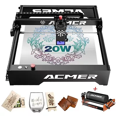 ACMER P2 20W Laser Cutter CNC Laser Cutter And Engraver Machine＋M2 Laser Roller • £995.99