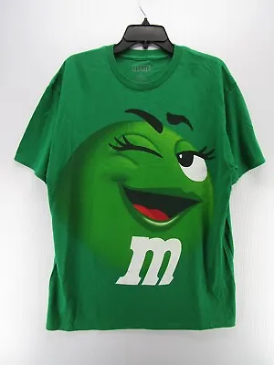 $14.44 • Buy M & M Shirt Men Large Green Graphic Candy Crewneck Pullover Short Sleeve *