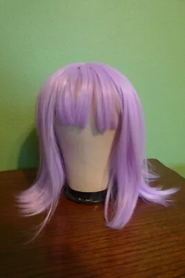 Neon Light Purple Cosplay Wig Medium Length Classical Straight Long Bob SIZE M~L • $12