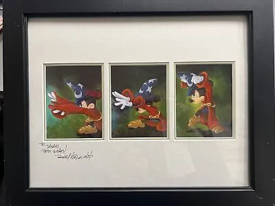 Disney Randy Noble Sorcerer Mickey Mouse Triptych Framed Art Print Artist Signed • $49.99