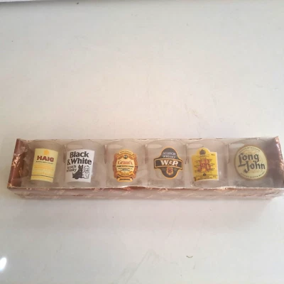 £14.99 • Buy Vintage 60s / 70s ~ VMC Reims Shot Glasses ~ Whisky Haig Grants JB Long John New