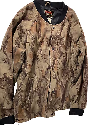 Stearns Jacket Coat Mens Medium  Camo Bomber Brown Dry Wear Long Sleeve Button • $29.99