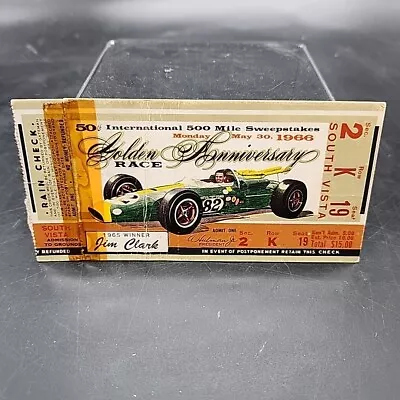 1966 USAC Indianapolis 500 Jim Clark Ticket Stub Graham Hill Indy Win #1 • $15.95