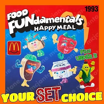 SET McDonald's 1993 FOOD FUNDAMENTALS Healthy Lunch TRANSFORMER Toys YOUR CHOICE • $8