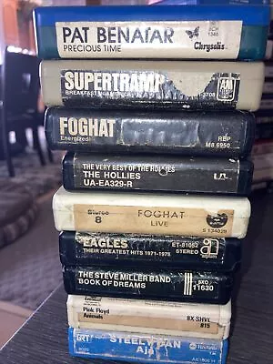 Lot Of 9 8-track Tapes Pink Floyd Foghat Eagles Steve Miller Steely Dan Hollies • $20