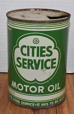 Vintage Cities Service Motor Oil 1 Quart Advertising Can • $64.95