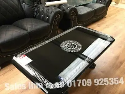 £400 • Buy Versace Design Black & Silver Italian High Gloss Coffee Table