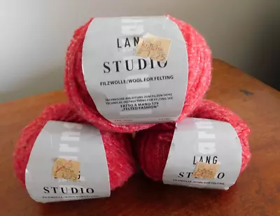 3 Skeins Of Lang Studio Yarn Wool For Felting 50g Ca.200m • $14.75