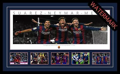 $274.99 • Buy Lionel Messi - Neymar - Luis Suarez - Barcelona Wings - Framed Lithograph Poster