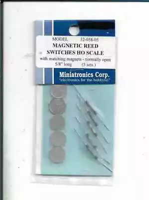 Miniatronics HO Magnetic Reed Switches 5 Sets Of Switches & Magnets (1 32-058-05 • $16.98