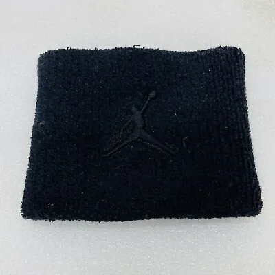 Michael Jordan Black Jumperman Logo Sweatband Wristband 3.25  NBA Basketball•VG‼ • $7.95