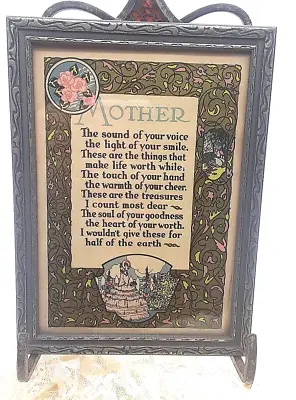 Vintage 1934 BUZZA MOTTO -  MOTHER  w Pretty Frame Glass --VG Inscribed Lucille • $29.99