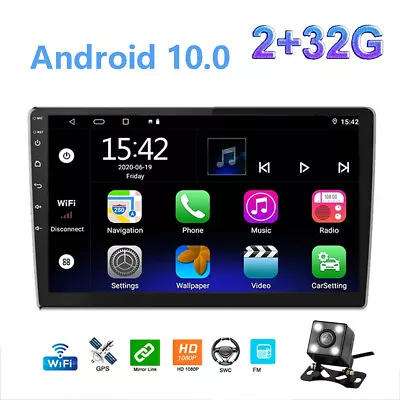 Android 10.0 Car Stereo GPS MP5 Player 2Din WiFi Quad Core Radio + Camera 10.1  • $44.92