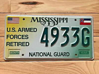 Mississippi US Armed Forces Retired National Guard License Plate • $14.99