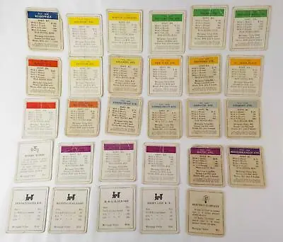 Vintage 1936 Monopoly Board Game Replacement Set Of (29) Property Cards • $5.60
