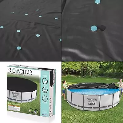 Flowclear 15 Ft. X 15 Ft. Round Black Above Ground Pool Leaf Cover | Bestway • $45.99