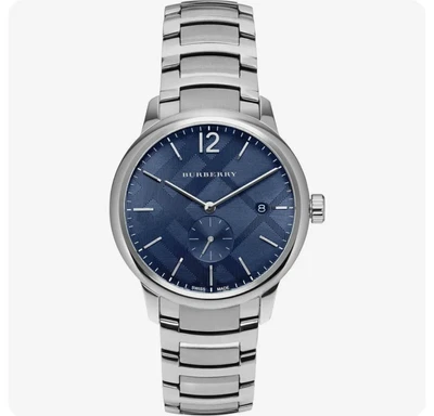 $159 • Buy Used Burberry BU10007 The ClassicBlue Dial Authentic Men's Watch