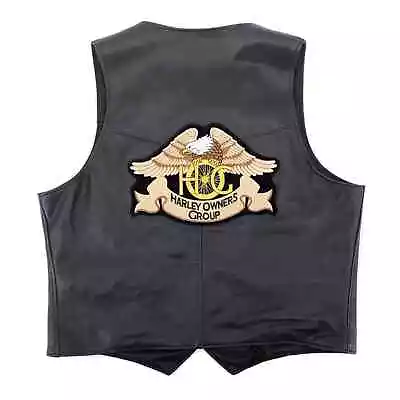 Harley Owners Group Excelled Black Leather Vest 80s 1980s Vintage • $75
