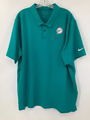 Miami Dolphins Throwback Logo Team Issued Dri-fit Nike Polo Sz-2xl • $39.99