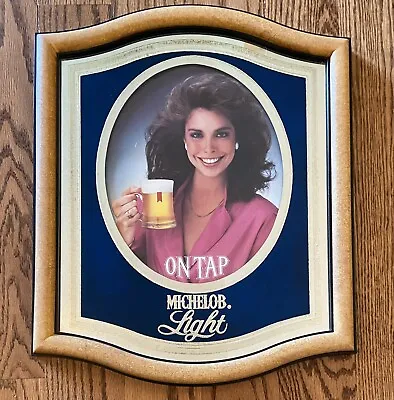 Michelob Light Beer Vintage Sign Backbar Mirror Advertisement Sexy Girl Sign USA • $34.97