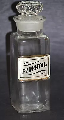 Apothecary Jar Label Under Glass  PV. DIGITAL.  1894 • $85