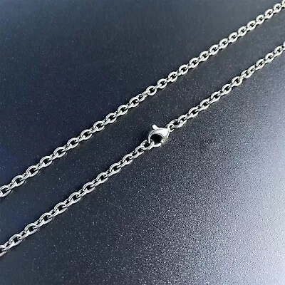 New 3mm Pure Titanium O Link Chain Necklace Anti-Allergy For Men Women 24 Inch • $11.99