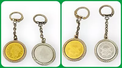 Vintage 1776 Morgan Twenty Dollar Keychain Lot-2 Replica Coin Medallion Keyrings • $28