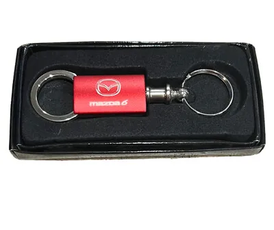 MAZDA 6 Key Ring Chrome Red & Silver Aluminum Valet Keychain • $13.50