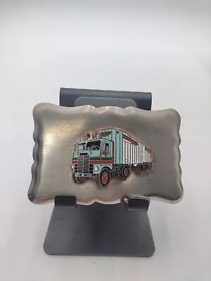 Vintage CF Trucking Enamel And Stainless Steel Belt Buckle • $15