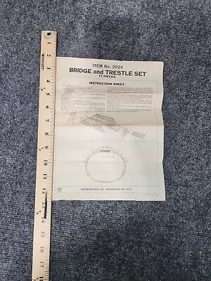 Bachmann HO Scale Bridge 'N' Trestle Set #46225 (Paperwork ONLY) VTG Print • $1.99