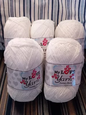 💛 MY LOVE Delicate Cotton/Tape Type Knitting/Crochet Craft Yarn - White - 500g • £4.99