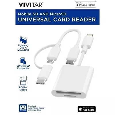 Vivitar Mobile SD And MicroSD Universal Card Reader White MOV4016 V1 • $9.99