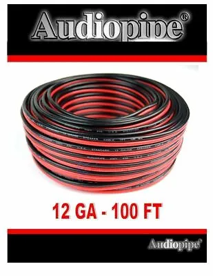 $29.95 • Buy 12 Gauge 100 Feet Red Black Stranded 2 Conductor Speaker Wire Cable Copper Mix