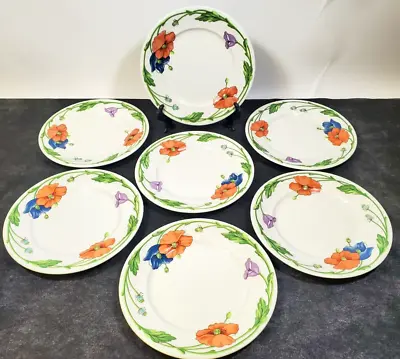 Set Of 7 Villeroy & Boch AMAPOLA SALAD Plates 8 1/4  Poppy Good • $90