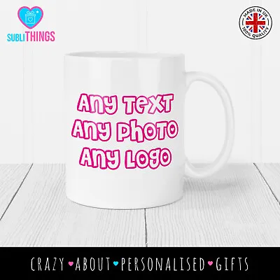 Personalised Mug Photo Custom Cup Name Text Birthday Gift Christmas Leavers • £8.95